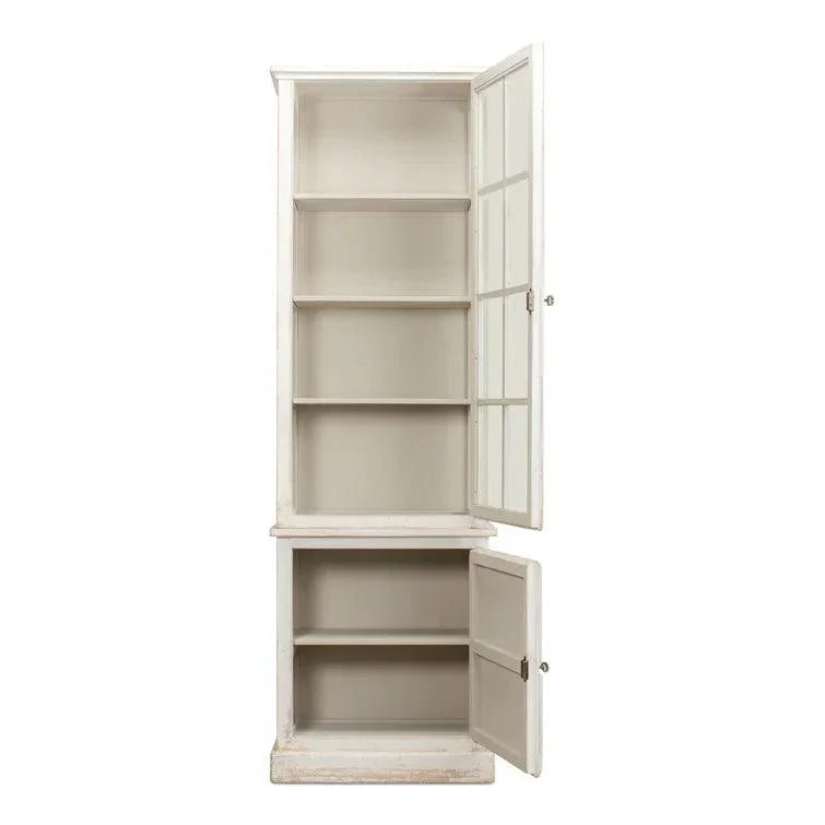 Tower Bookcase Curio Cabinet Glass Doors - LOOMLAN - Sarreid - Buffets & Curios