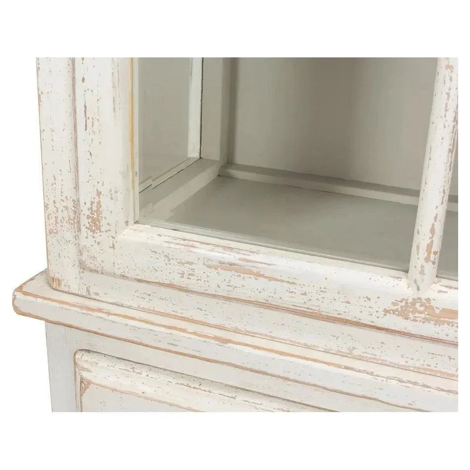 Tower Bookcase Curio Cabinet Glass Doors - LOOMLAN - Sarreid - Buffets & Curios