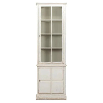 Tower Bookcase Curio Cabinet Glass Doors - LOOMLAN - Sarreid - Buffets & Curios