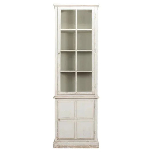 Tower Bookcase Curio Cabinet Glass Doors - LOOMLAN - Sarreid - Buffets & Curios
