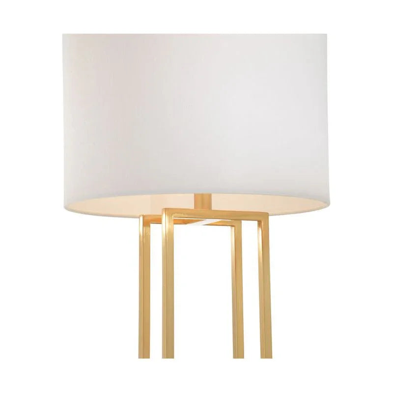 Tower Buffet Round White Shade Table Lamp - LOOMLAN - Chelsea House - Table Lamps