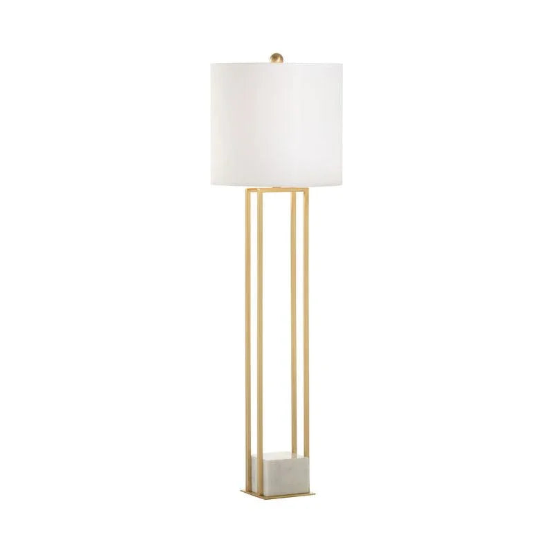 Tower Buffet Round White Shade Table Lamp - LOOMLAN - Chelsea House - Table Lamps