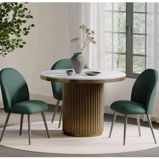 Tower Contemporary Marble Dining Table For 4-Dining Tables-Moe's Home-LOOMLAN