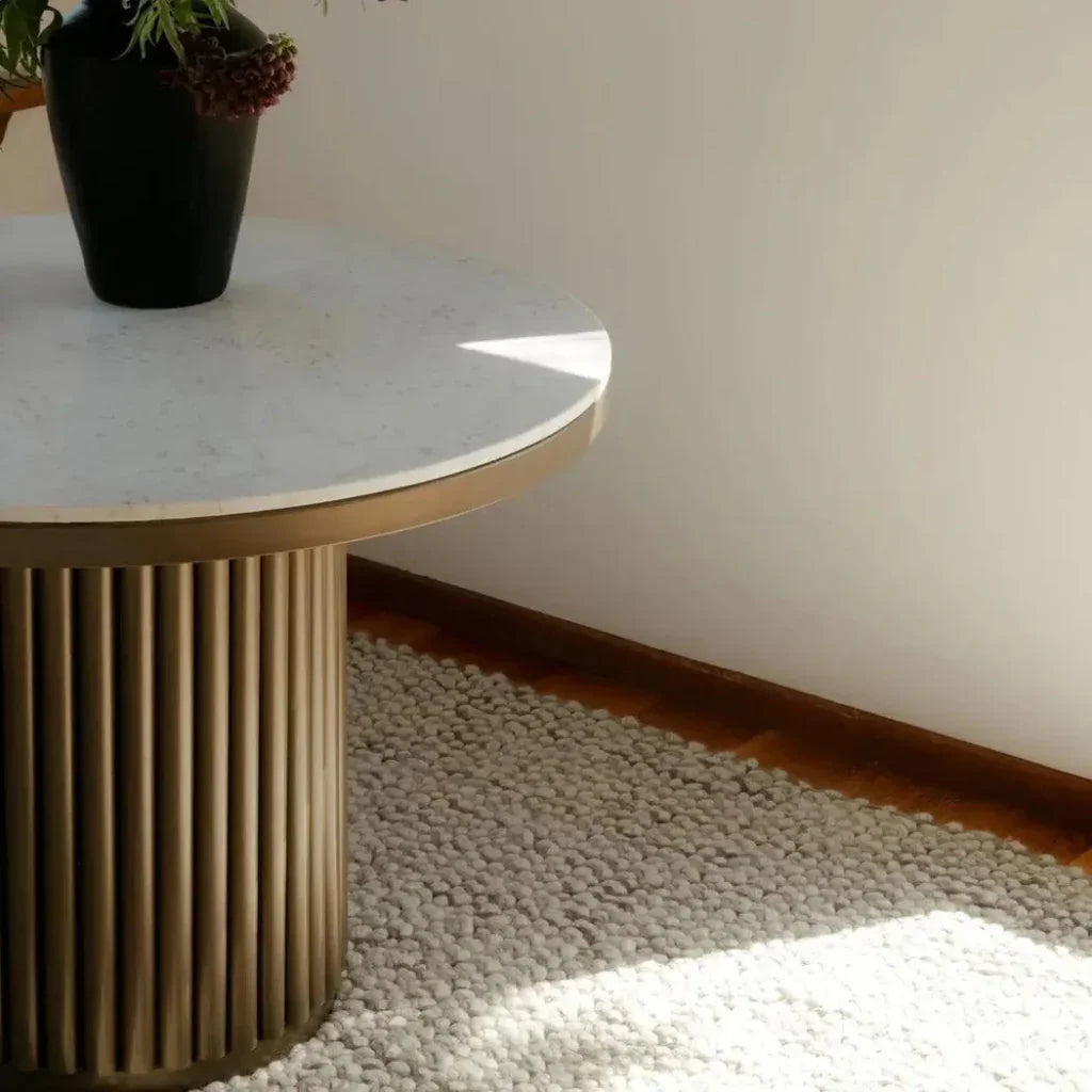 Tower Contemporary Marble Dining Table For 4-Dining Tables-Moe's Home-LOOMLAN