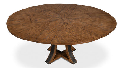 Tower Jupe Extendable Round Dining Table-Dining Tables-Sarreid-LOOMLAN