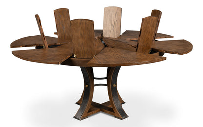 Tower Jupe Extendable Round Dining Table-Dining Tables-Sarreid-LOOMLAN