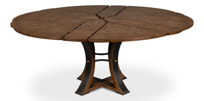 Tower Jupe Extendable Round Dining Table-Dining Tables-Sarreid-LOOMLAN