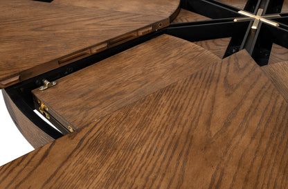 Tower Jupe Extendable Round Dining Table-Dining Tables-Sarreid-LOOMLAN