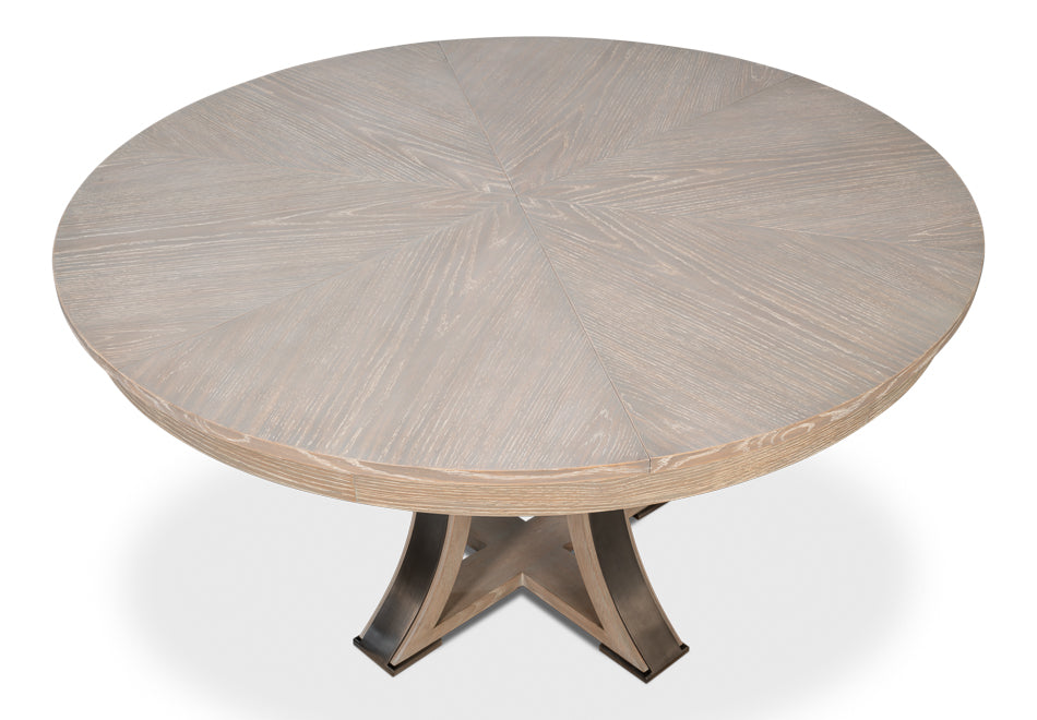 Tower Jupe Extendable Round Dining Table-Dining Tables-Sarreid-LOOMLAN