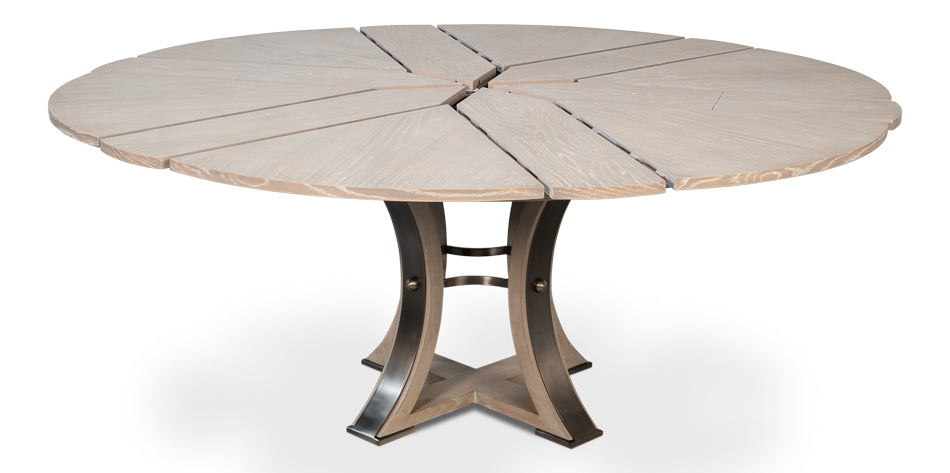 Tower Jupe Extendable Round Dining Table-Dining Tables-Sarreid-LOOMLAN