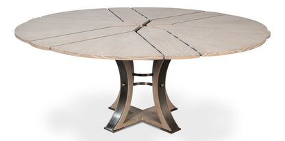 Tower Jupe Extendable Round Dining Table-Dining Tables-Sarreid-LOOMLAN