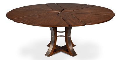 Tower Jupe Extendable Round Dining Table-Dining Tables-Sarreid-LOOMLAN