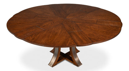 Tower Jupe Extendable Round Dining Table-Dining Tables-Sarreid-LOOMLAN