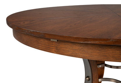 Tower Jupe Extendable Round Dining Table-Dining Tables-Sarreid-LOOMLAN