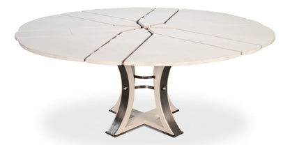 Tower Jupe Extendable Round Dining Table-Dining Tables-Sarreid-LOOMLAN