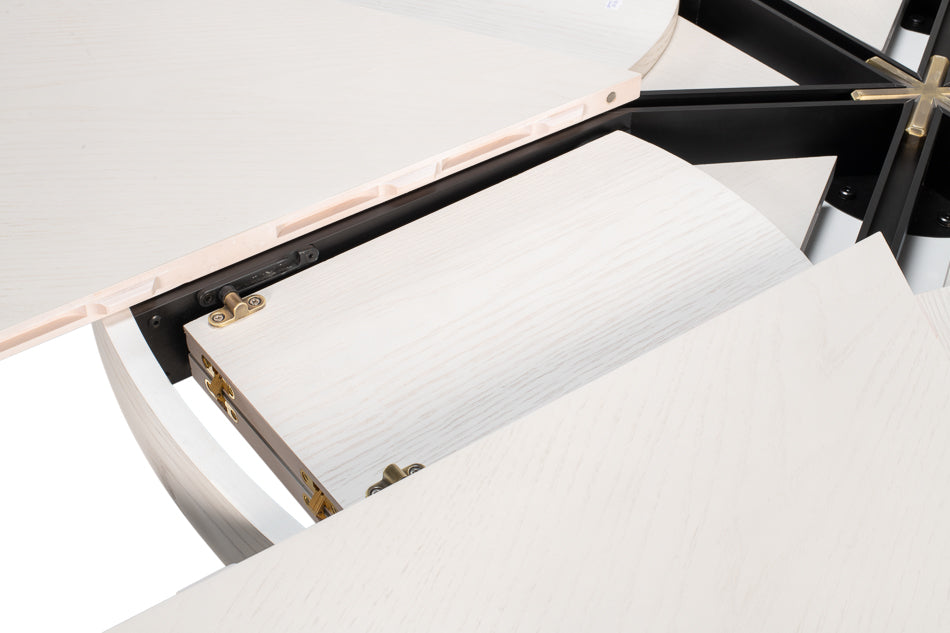 Tower Jupe Extendable Round Dining Table-Dining Tables-Sarreid-LOOMLAN