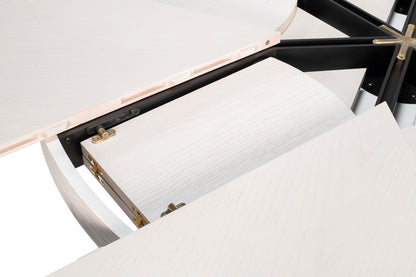 Tower Jupe Extendable Round Dining Table-Dining Tables-Sarreid-LOOMLAN