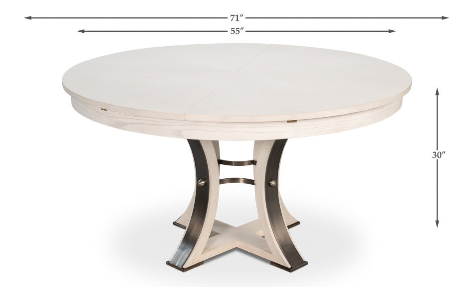 Tower Jupe Extendable Round Dining Table-Dining Tables-Sarreid-LOOMLAN