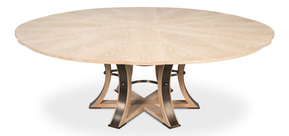 Tower Jupe Extendable Round Dining Table-Dining Tables-Sarreid-LOOMLAN