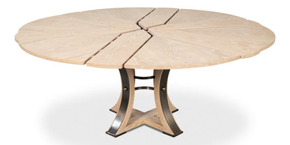 Tower Jupe Extendable Round Dining Table-Dining Tables-Sarreid-LOOMLAN