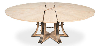 Tower Jupe Extendable Round Dining Table-Dining Tables-Sarreid-LOOMLAN