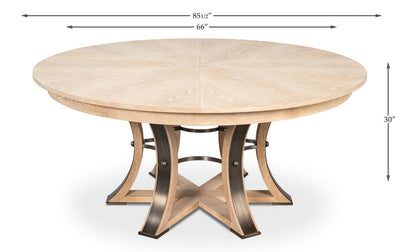 Tower Jupe Extendable Round Dining Table-Dining Tables-Sarreid-LOOMLAN