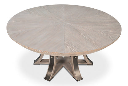 Tower Jupe Extendable Round Dining Table-Dining Tables-Sarreid-LOOMLAN