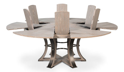 Tower Jupe Extendable Round Dining Table-Dining Tables-Sarreid-LOOMLAN