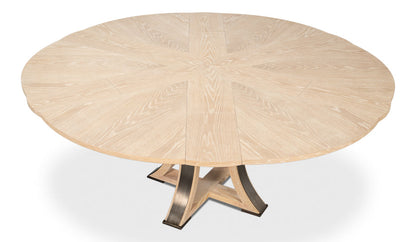 Tower Jupe Extendable Round Dining Table-Dining Tables-Sarreid-LOOMLAN