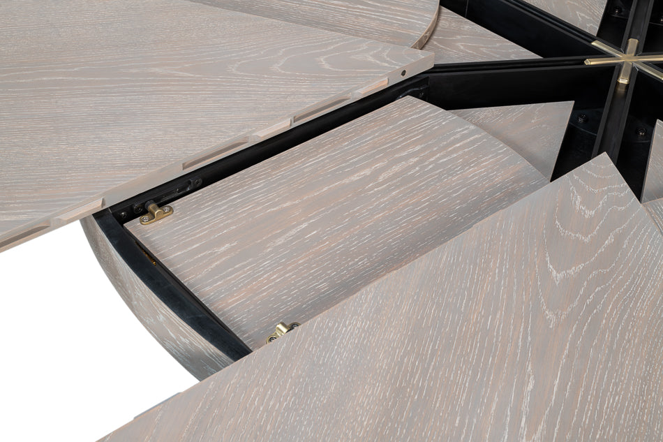 Tower Jupe Extendable Round Dining Table-Dining Tables-Sarreid-LOOMLAN