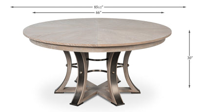 Tower Jupe Extendable Round Dining Table-Dining Tables-Sarreid-LOOMLAN
