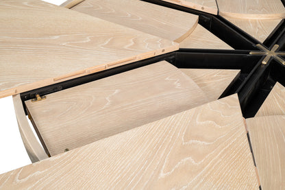 Tower Jupe Extendable Round Dining Table-Dining Tables-Sarreid-LOOMLAN