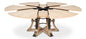 Tower Jupe Extendable Round Dining Table-Dining Tables-Sarreid-Bleached Oak-Large-LOOMLAN