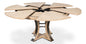 Tower Jupe Extendable Round Dining Table-Dining Tables-Sarreid-Bleached Oak-Medium-LOOMLAN