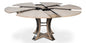 Tower Jupe Extendable Round Dining Table-Dining Tables-Sarreid-Moonskin-Medium-LOOMLAN