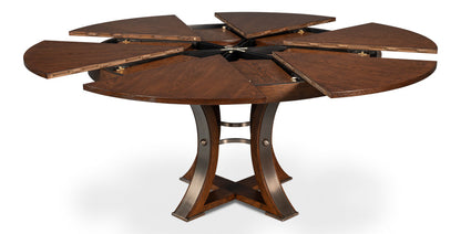 Tower Jupe Extendable Round Dining Table-Dining Tables-Sarreid-Palladio-Medium-LOOMLAN