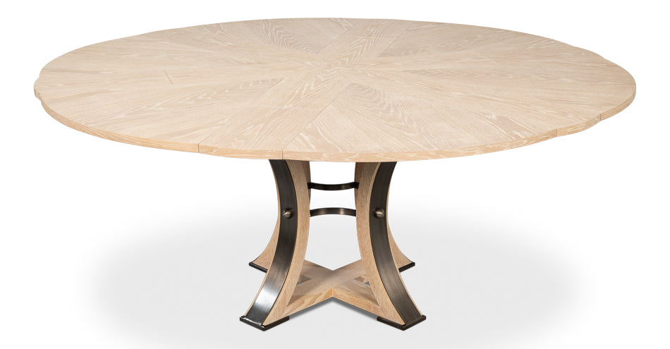 Tower Jupe Extendable Round Dining Table-Dining Tables-Sarreid-LOOMLAN