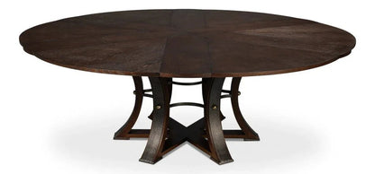 Tower Jupe Wooden Round Dining Table-Dining Tables-Sarreid-LOOMLAN