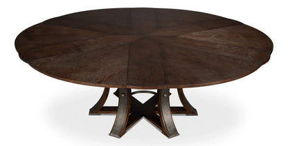 Tower Jupe Wooden Round Dining Table-Dining Tables-Sarreid-LOOMLAN