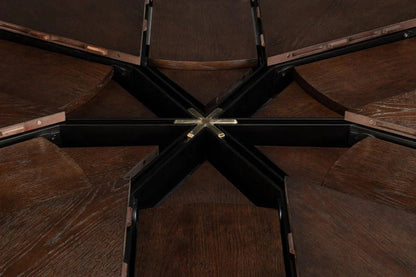 Tower Jupe Wooden Round Dining Table-Dining Tables-Sarreid-LOOMLAN