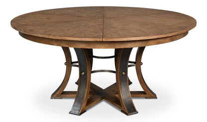 Tower Jupe Wooden Round Dining Table-Dining Tables-Sarreid-LOOMLAN