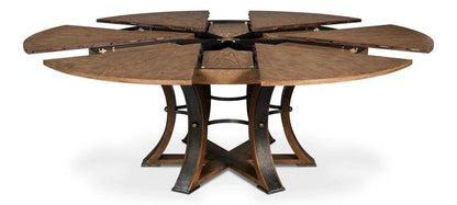 Tower Jupe Wooden Round Dining Table-Dining Tables-Sarreid-LOOMLAN