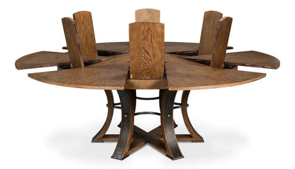 Tower Jupe Wooden Round Dining Table-Dining Tables-Sarreid-LOOMLAN
