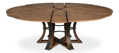 Tower Jupe Wooden Round Dining Table-Dining Tables-Sarreid-LOOMLAN