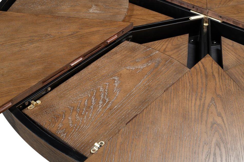 Tower Jupe Wooden Round Dining Table-Dining Tables-Sarreid-LOOMLAN