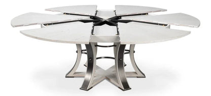 Tower Jupe Wooden Round Dining Table-Dining Tables-Sarreid-LOOMLAN