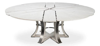 Tower Jupe Wooden Round Dining Table-Dining Tables-Sarreid-LOOMLAN
