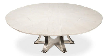 Tower Jupe Wooden Round Dining Table-Dining Tables-Sarreid-LOOMLAN