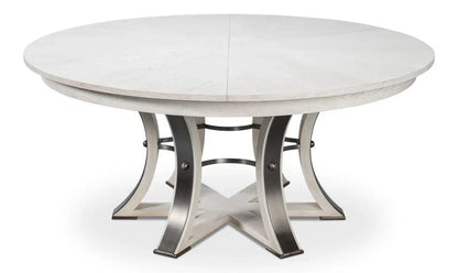 Tower Jupe Wooden Round Dining Table-Dining Tables-Sarreid-LOOMLAN