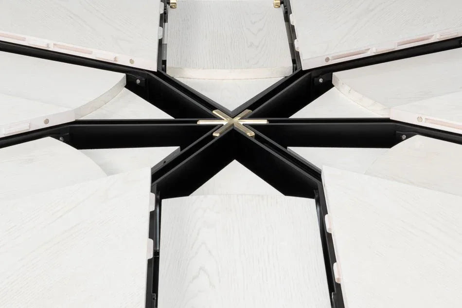 Tower Jupe Wooden Round Dining Table-Dining Tables-Sarreid-LOOMLAN